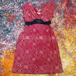 MATA TRADERS ANTHROPOLOGIE Red Tribal Pattern Cotton Kimono Dress NWT